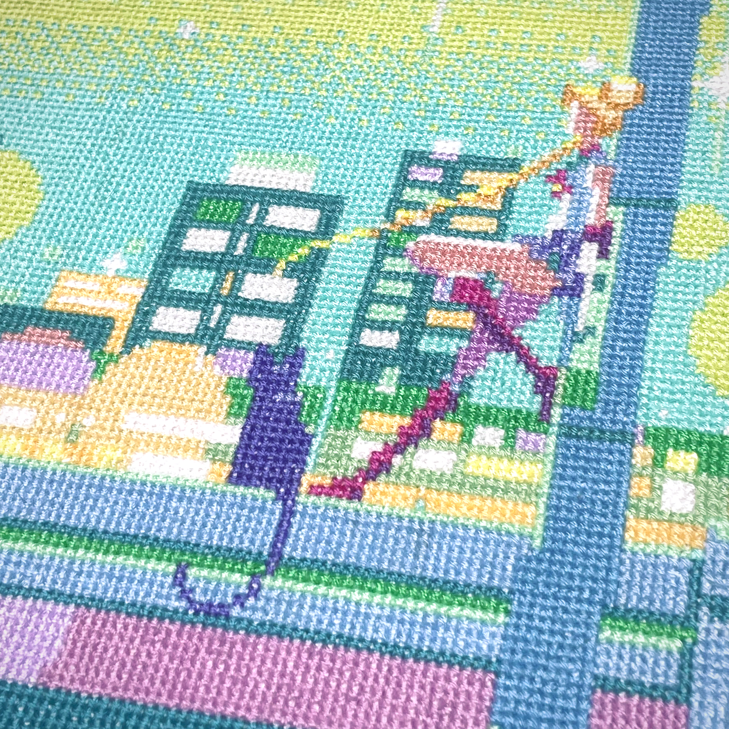 Sailor Moon cross stitch pattern - Usagi and Luna at night