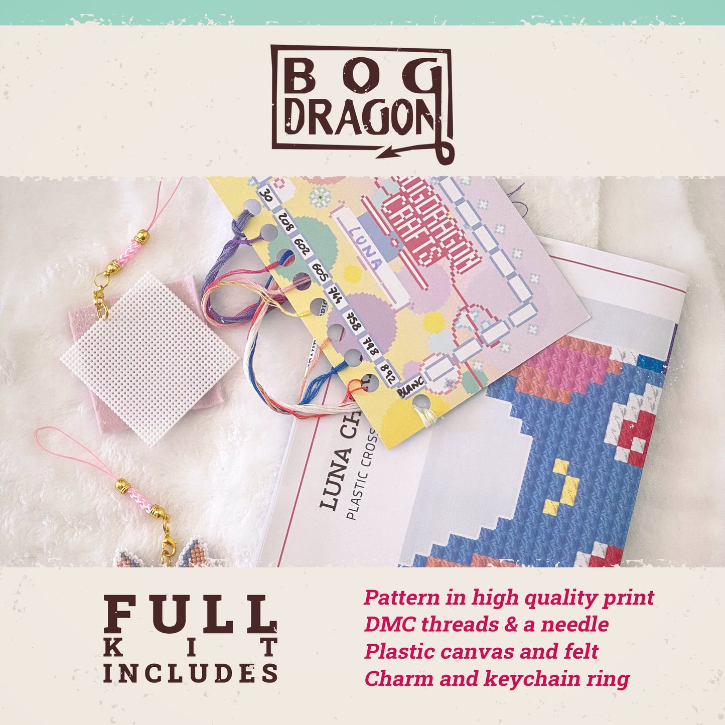 Final Fantasy cross stitch kit - FFIX Vivi black mage charm