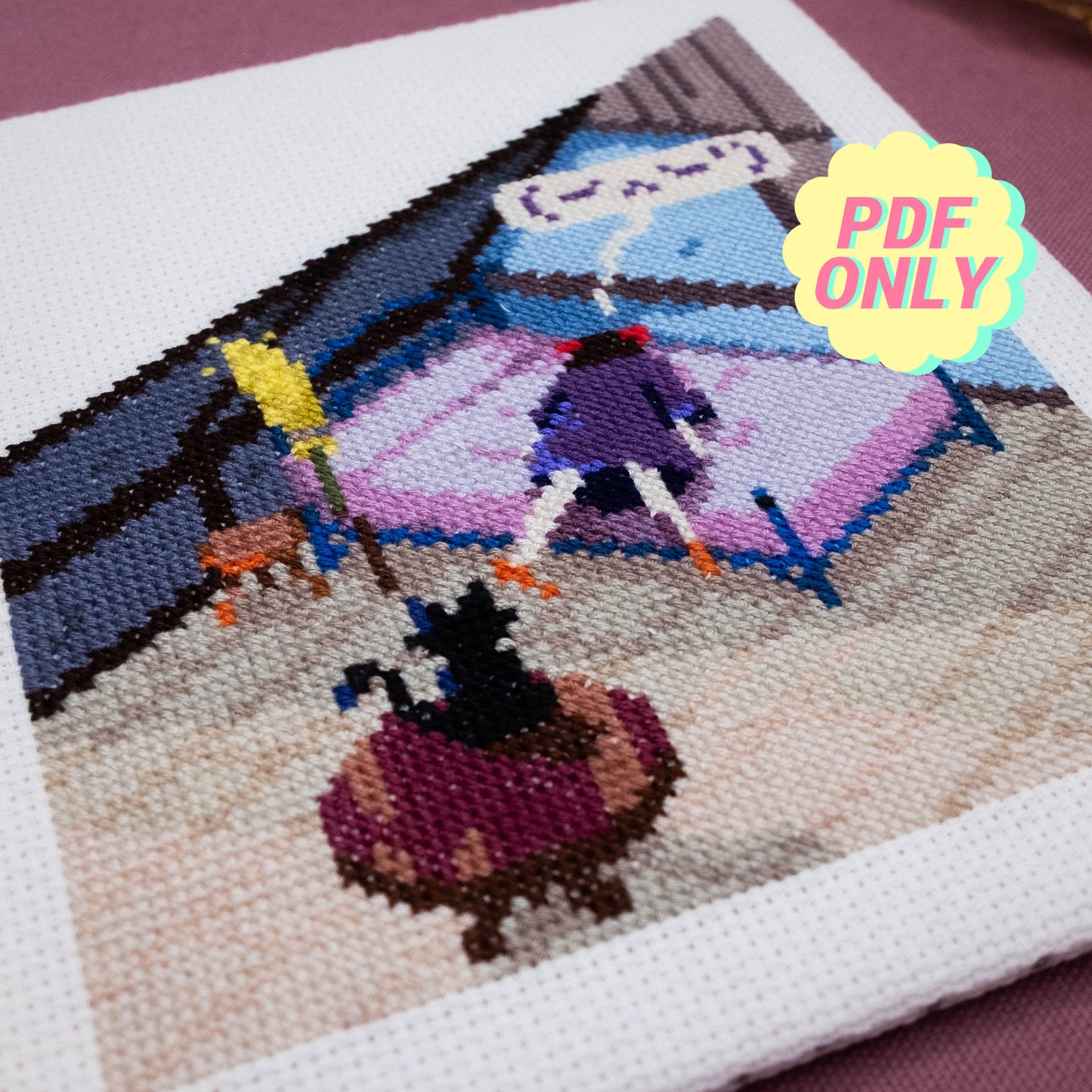 Studio Ghibli cross stitch pattern - Kiki's delivery service