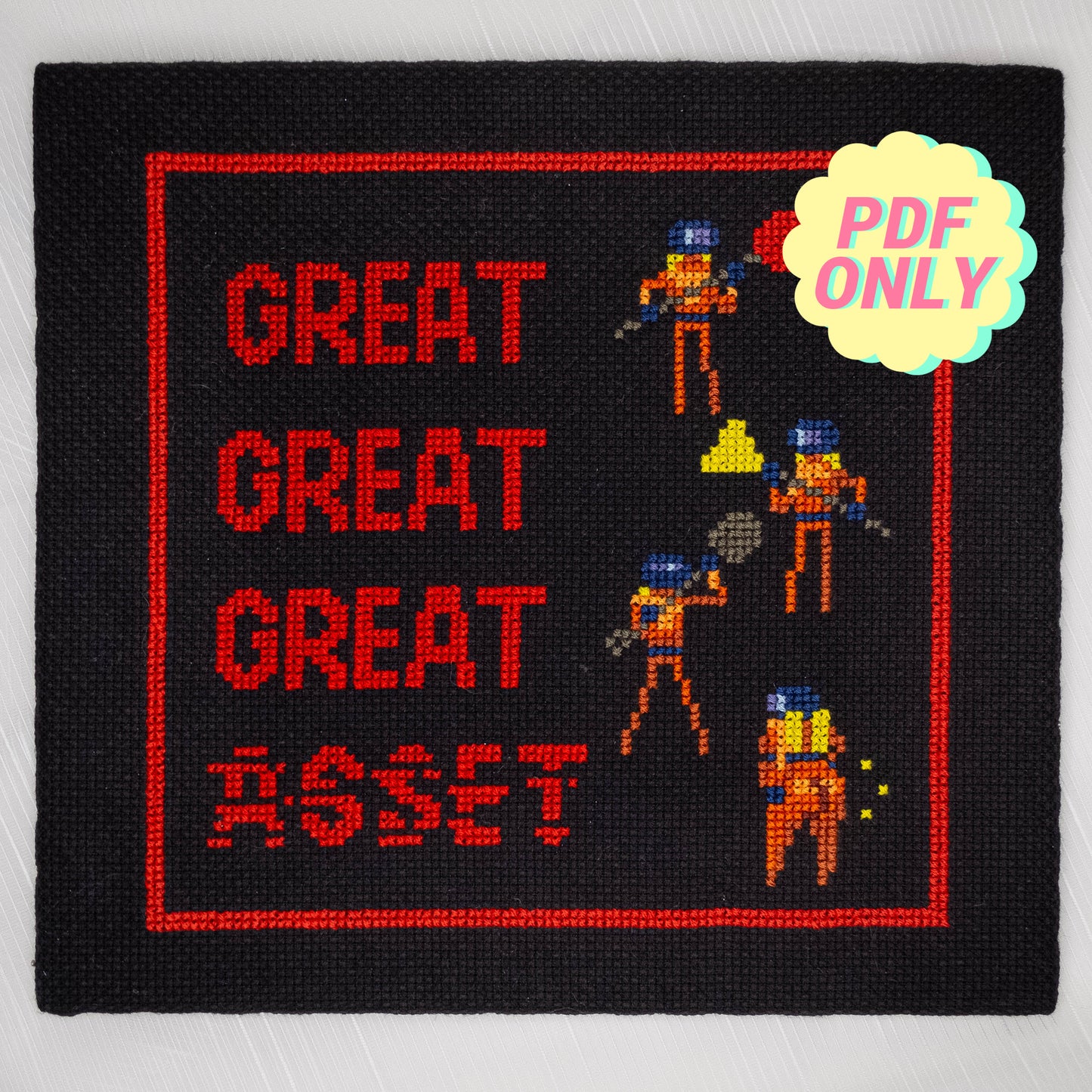 Lethal Company cross stitch pattern - Great Great Asset