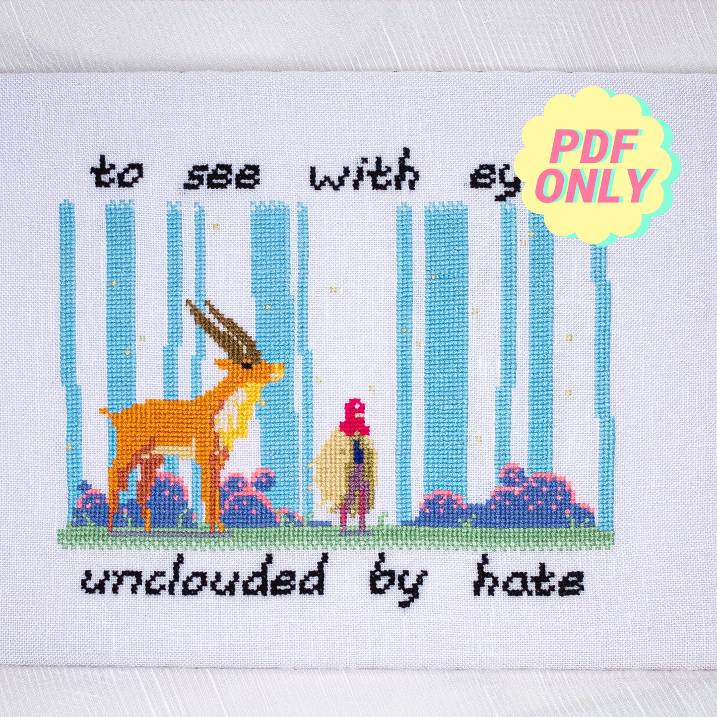 Studio Ghibli cross stitch pattern - Princess Mononoke