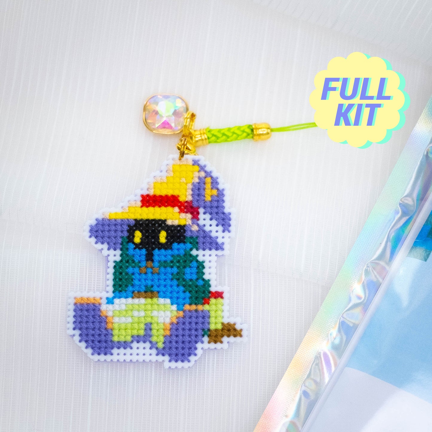 Final Fantasy cross stitch kit - FFIX Vivi black mage charm
